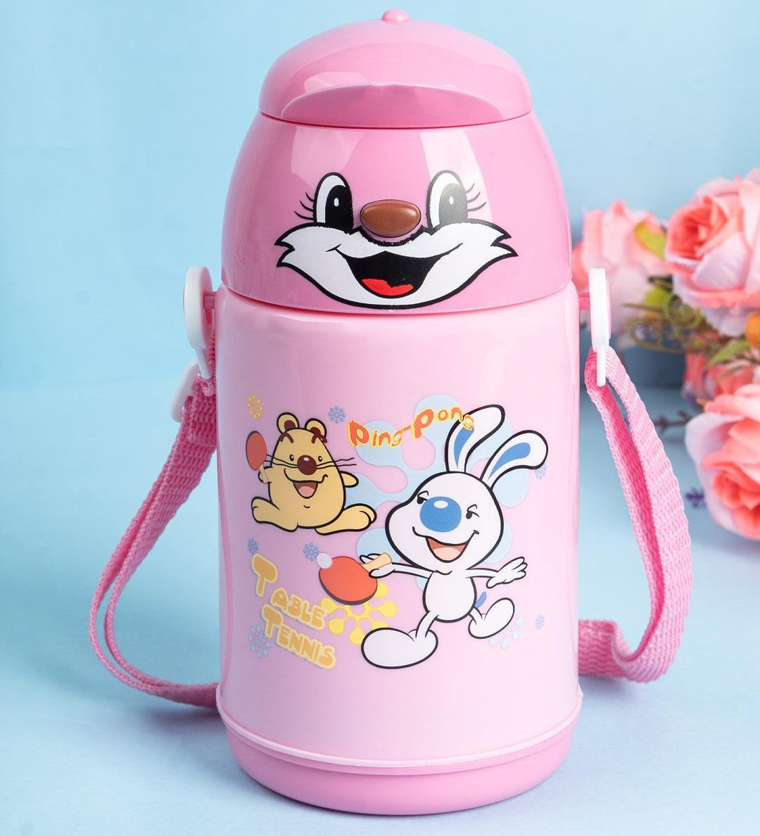 Kids Sipper Water Bottle, Pink, Plastic, 450 mL - MARKET 99