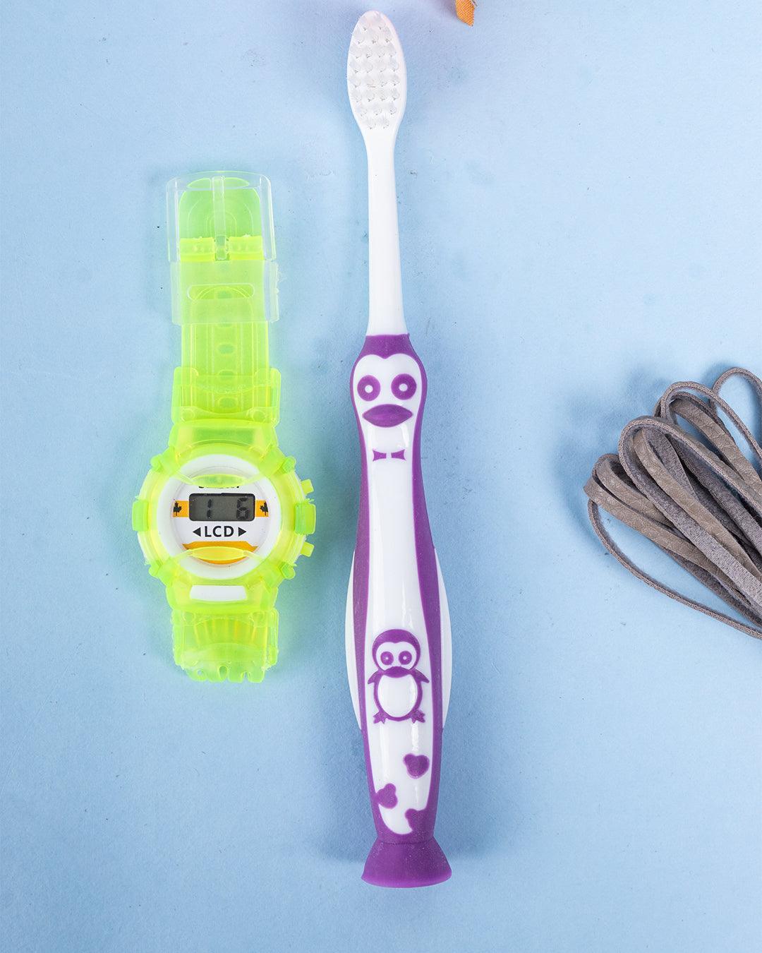 Kids Toothbrush, with Watch, Yellow, Plastic - MARKET 99