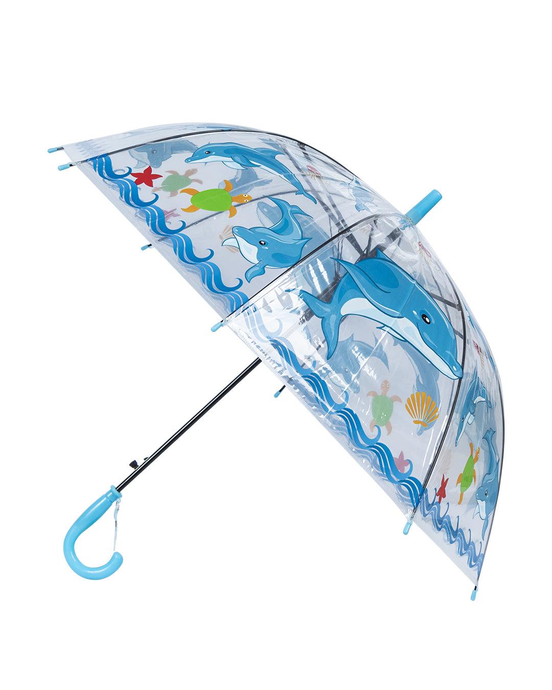 Kids Umbrella, Cartoon Print, Blue, Plastic - MARKET 99