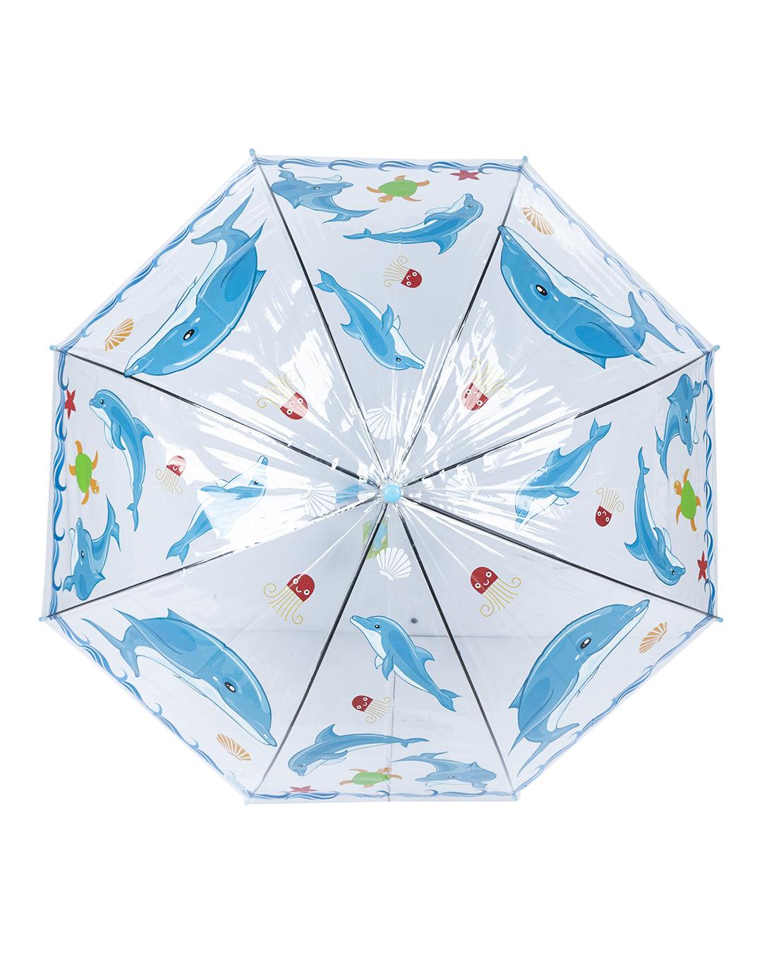 Kids Umbrella, Cartoon Print, Blue, Plastic - MARKET 99