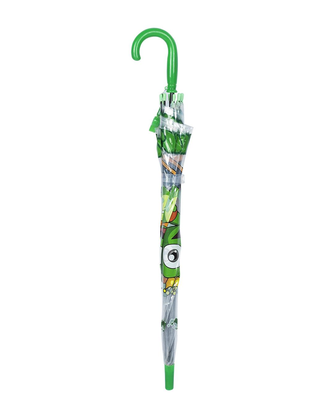 Kids Umbrella, Cartoon Print, Green, Plastic - MARKET 99