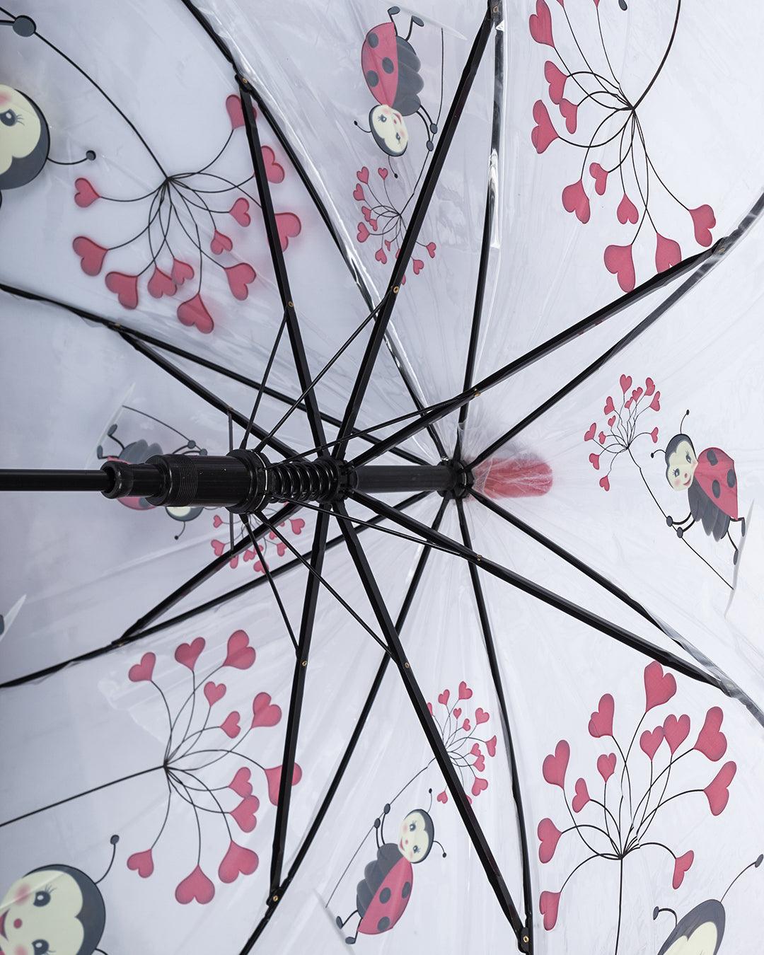 Kids Umbrella, Cartoon Print, Red, Plastic - MARKET 99