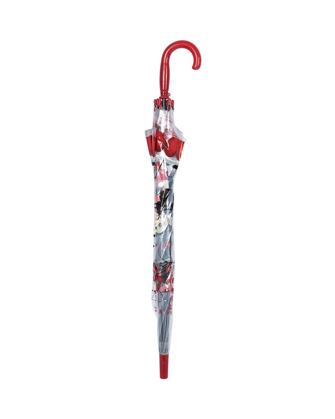 Kids Umbrella, Cartoon Print, Red, Plastic - MARKET 99