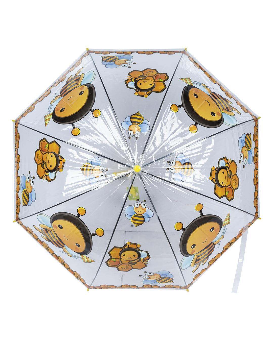 Kids Umbrella, Cartoon Print, Yellow, Plastic - MARKET 99