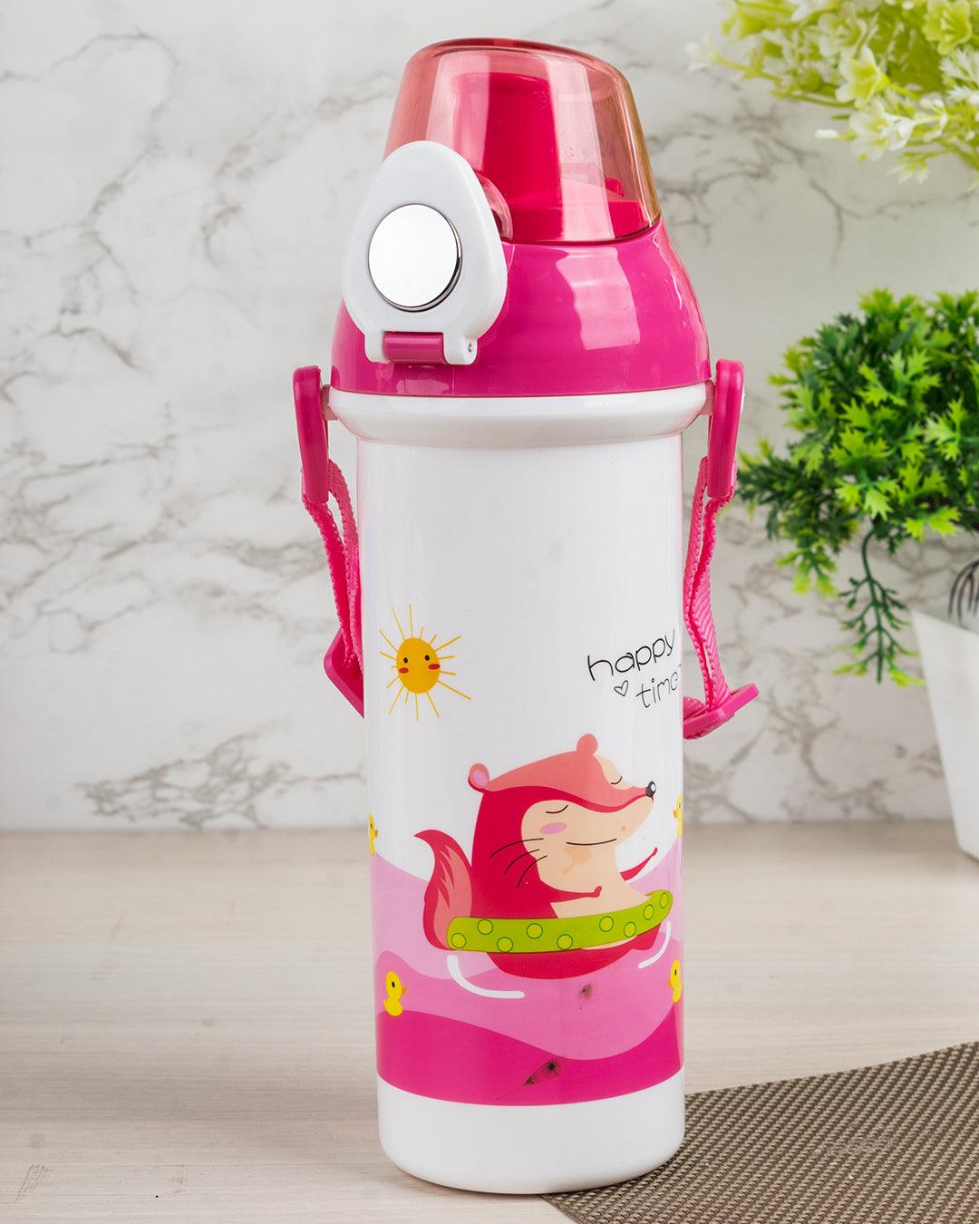 Kids Water Bottle, Pink, Plastic, 550 mL - MARKET 99