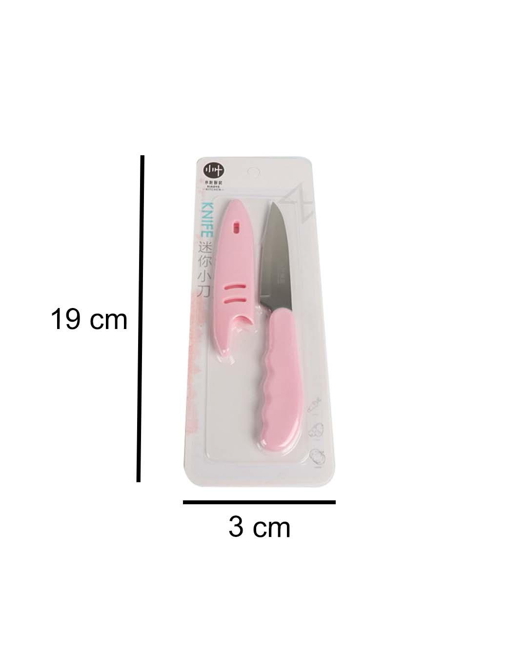 Kitchen Knife with Cover, Pink, Plastic - MARKET 99