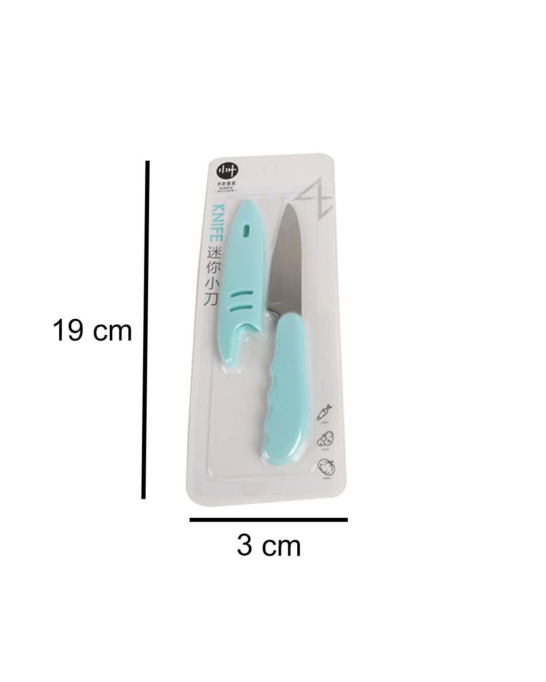 Kitchen Knife with Cover, Turquoise, Plastic - MARKET 99