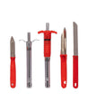 Kitchen Utility Set, Kitchen Tools, Red & Silver, Stainless Steel, Set of 5 - MARKET 99