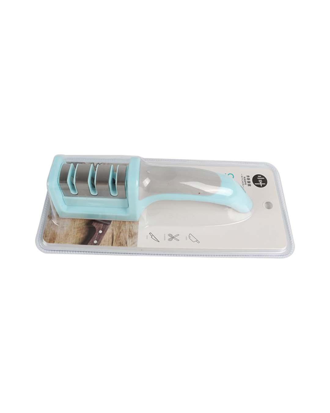 Knife Sharpener, Turquoise, Plastic - MARKET 99