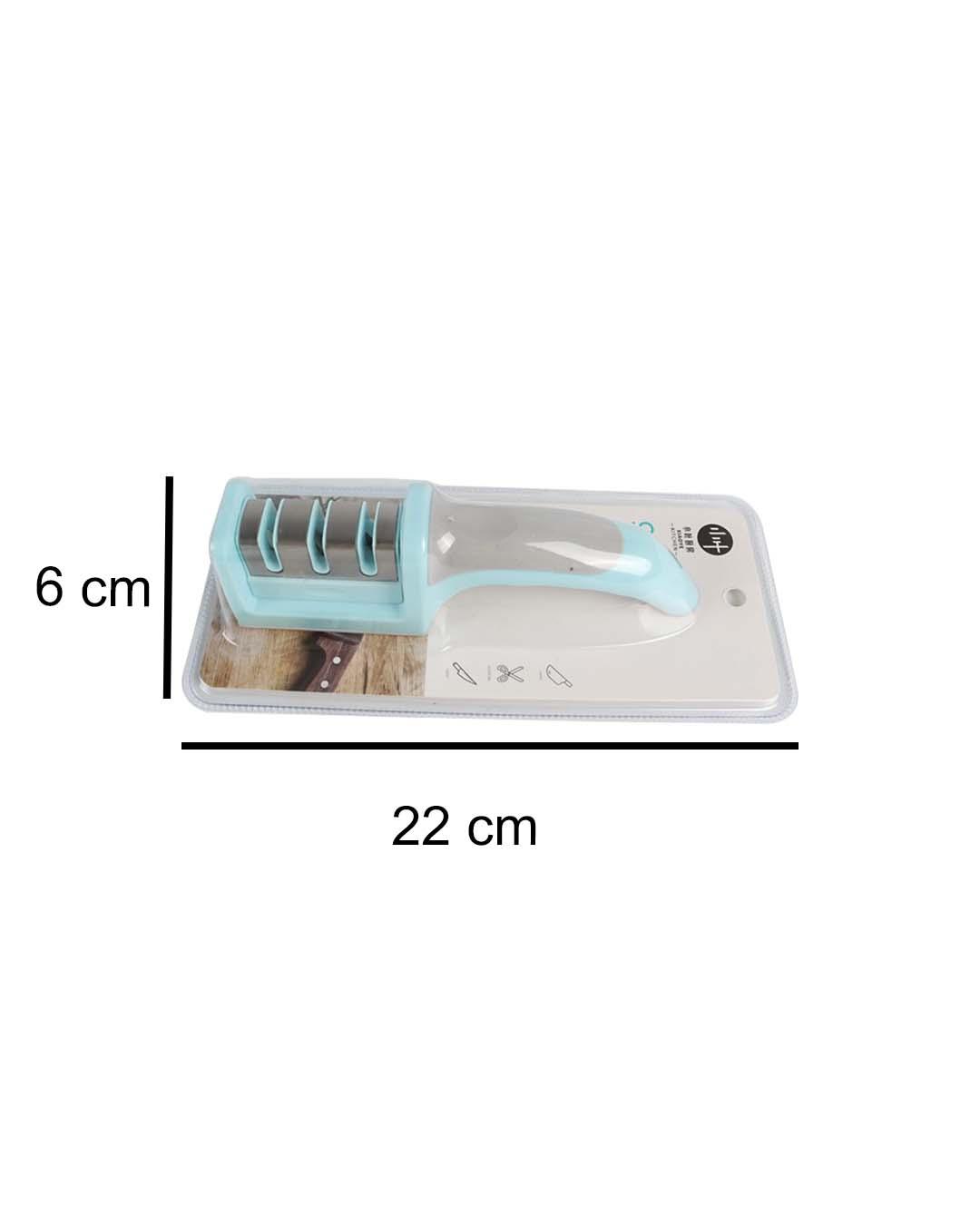 Knife Sharpener, Turquoise, Plastic - MARKET 99