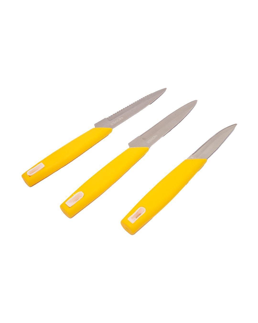 Knives, Yellow, Stainless Steel, Set of 3 - MARKET 99