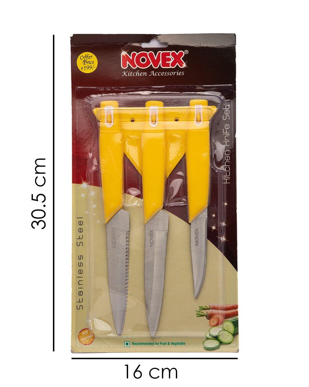 Knives, Yellow, Stainless Steel, Set of 3 - MARKET 99