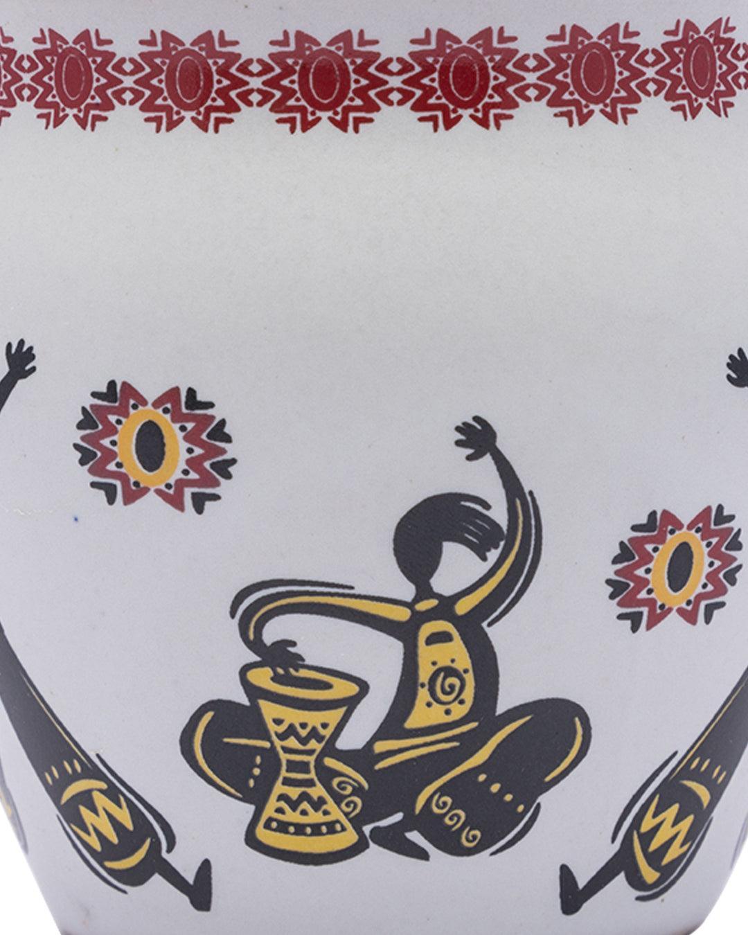 Kulhads, Hand Painted, Handmade, Indian Traditional Style Kulhad, Off White Colour, Ceramic, Set of 6, 130 mL - MARKET 99