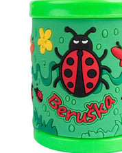 Ladybug Print Milk Mug for Children, Green, Plastic, 280 mL - MARKET 99