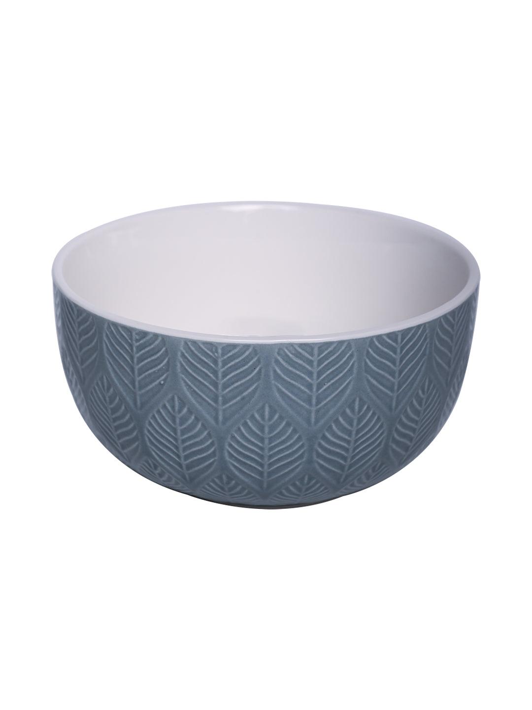 Lagoon Ceramic Bowl - 580Ml, Leaf Pattern - MARKET 99