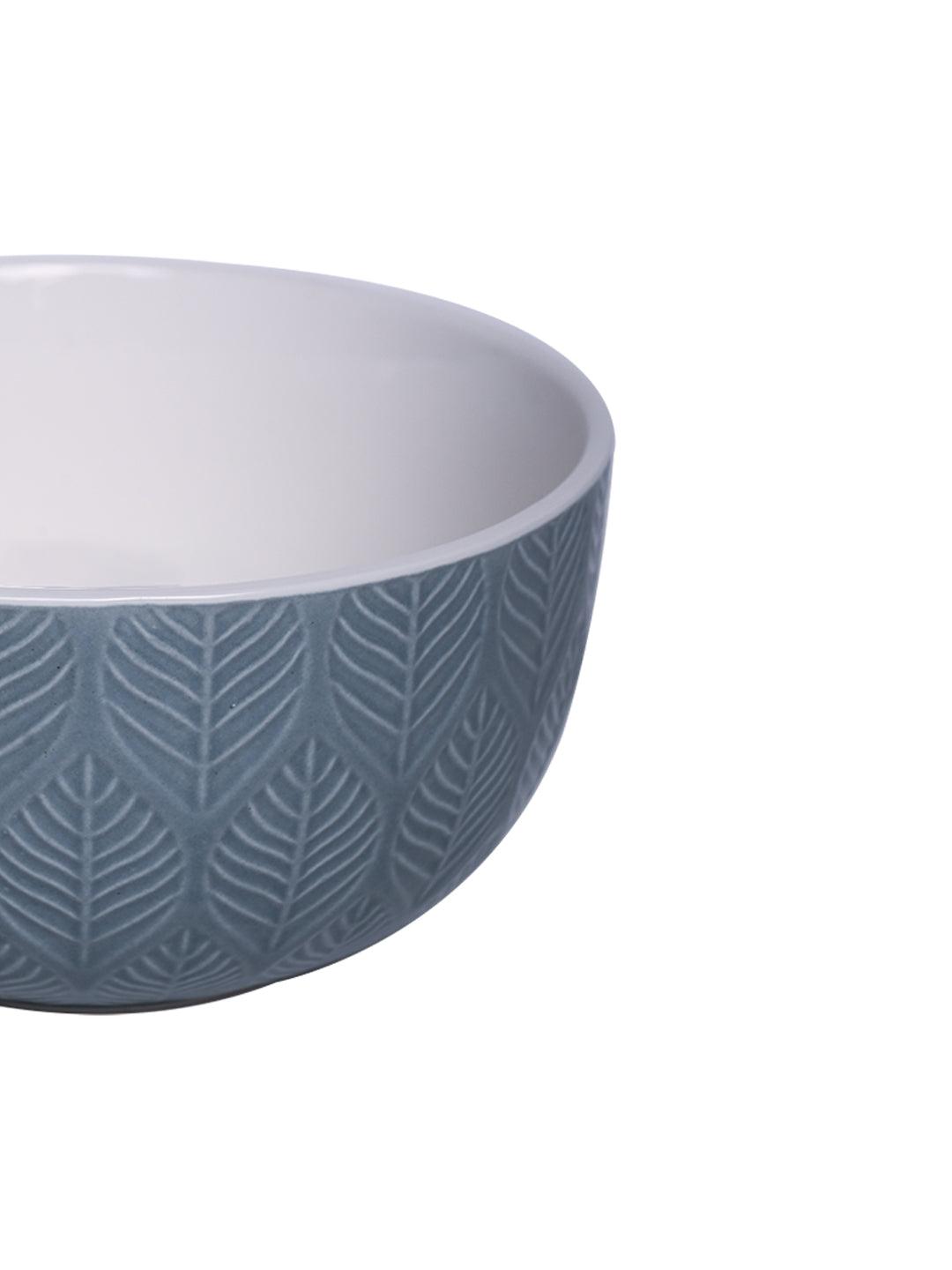 Lagoon Ceramic Bowl - 580Ml, Leaf Pattern - MARKET 99