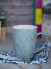 Lagoon Ceramic Mug - 360Ml, Leaf Pattern - MARKET 99