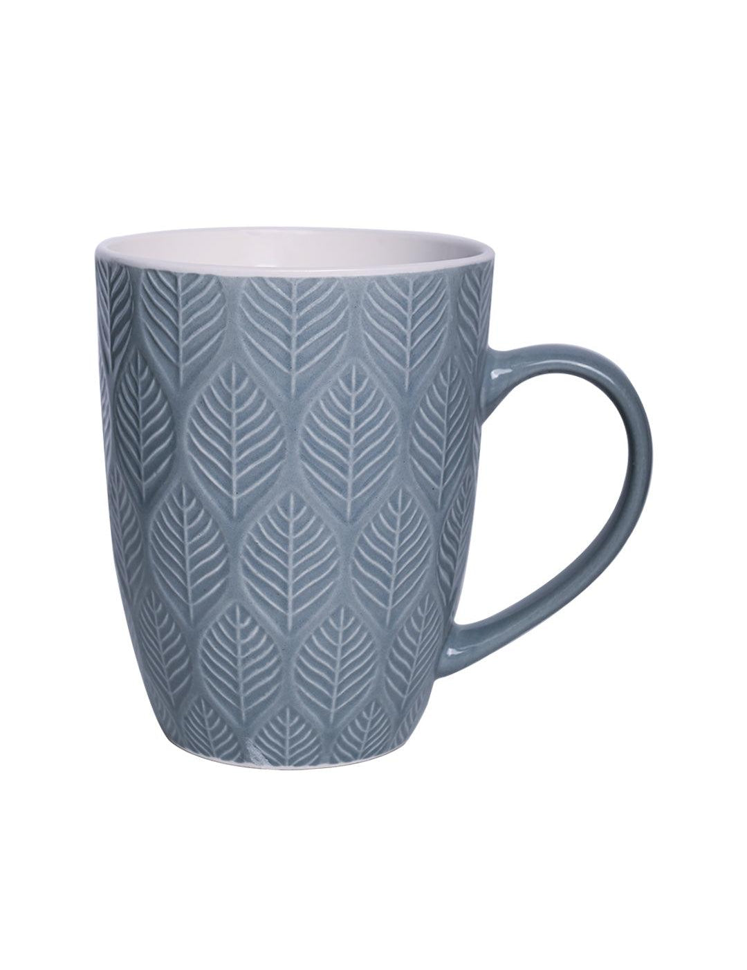 Lagoon Ceramic Mug - 360Ml, Leaf Pattern - MARKET 99