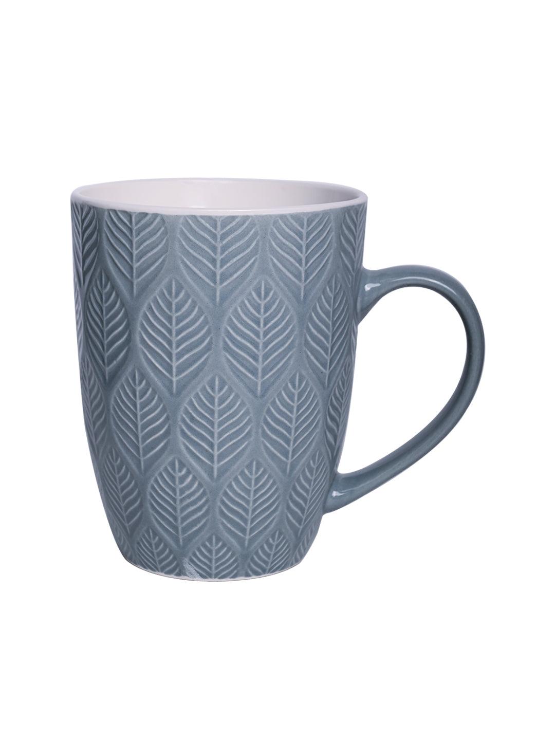 Lagoon Ceramic Mug - 360Ml, Leaf Pattern - MARKET 99