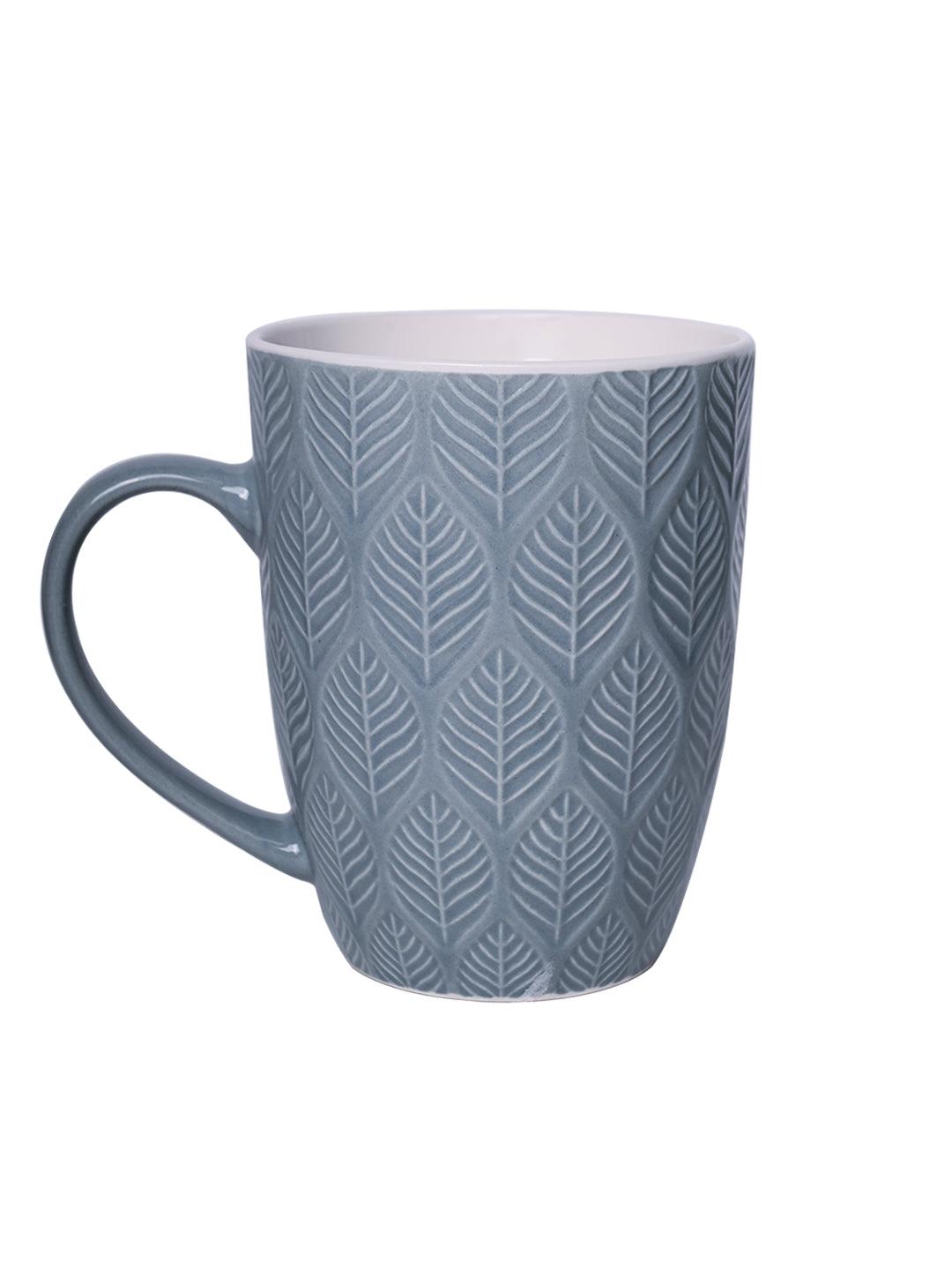 Lagoon Ceramic Mug - 360Ml, Leaf Pattern - MARKET 99