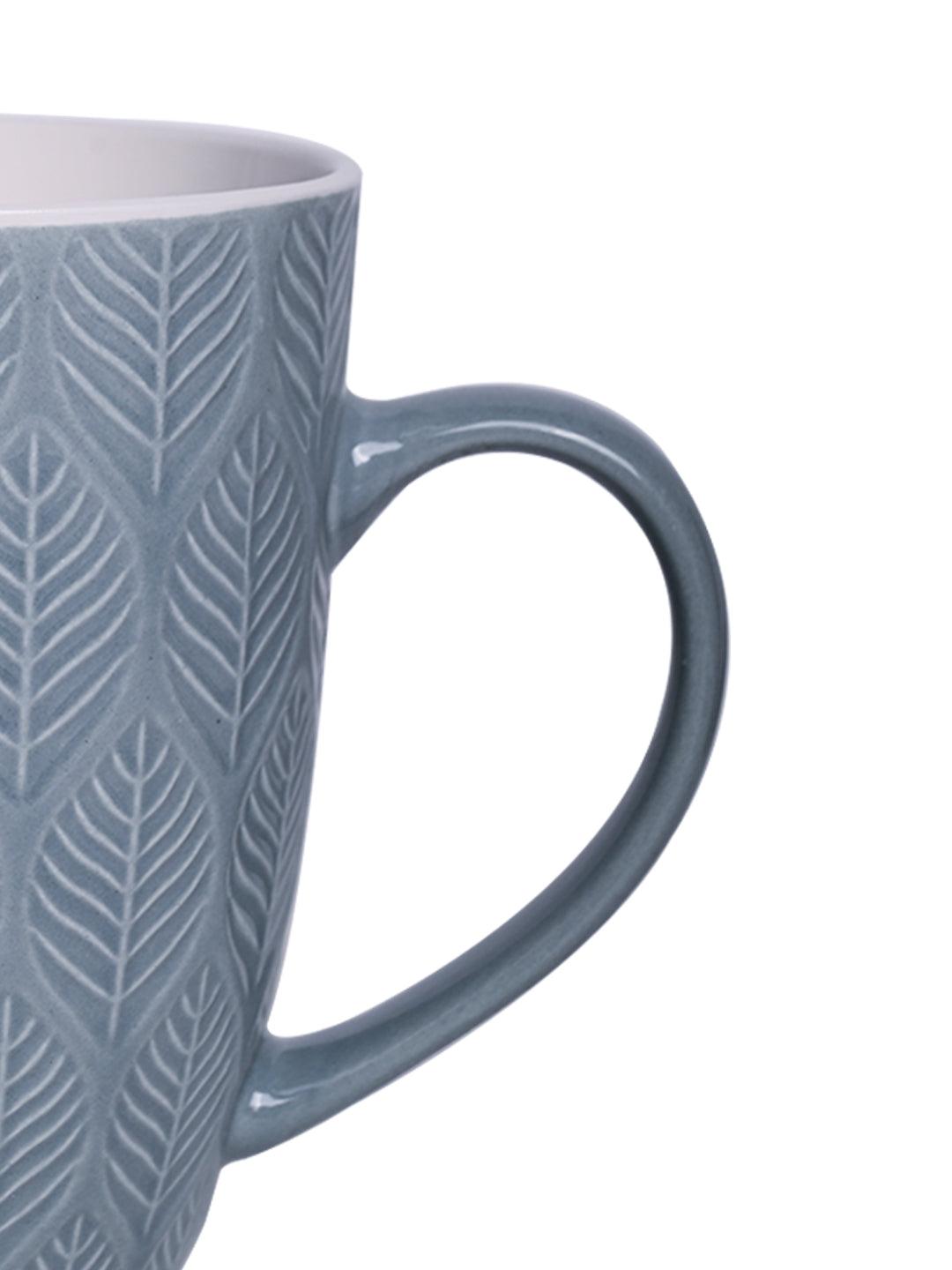 Lagoon Ceramic Mug - 360Ml, Leaf Pattern - MARKET 99