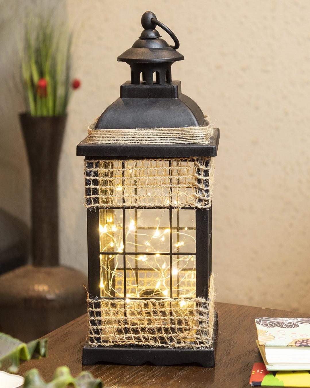 Lantern, Antique Design, Matt Black, Plastic - MARKET 99