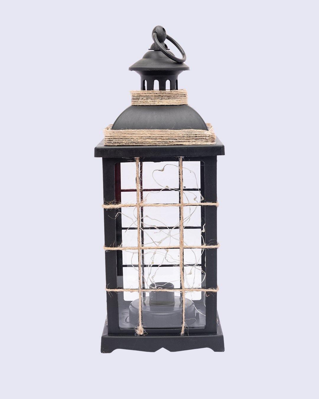 Lantern, Antique Design, Matt Black, Plastic - MARKET 99