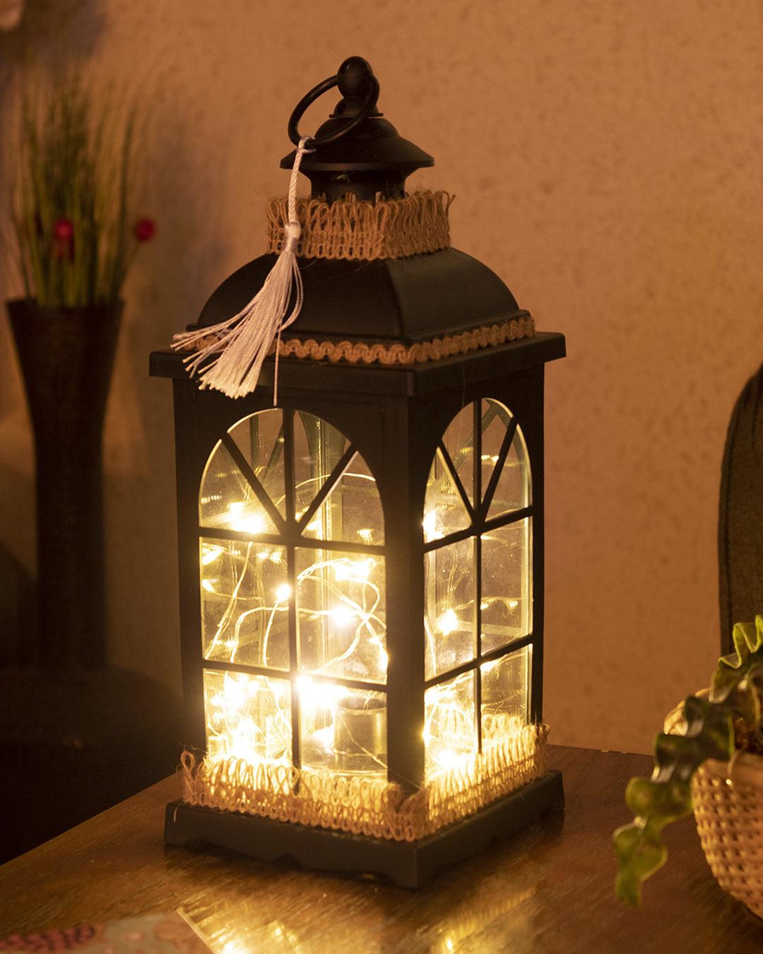 Lantern, Antique Design, Matt Black, Plastic - MARKET 99