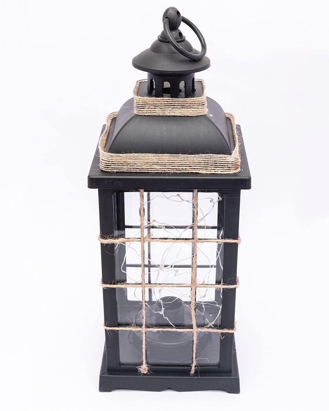 Lantern, Antique Design, Matt Black, Plastic - MARKET 99