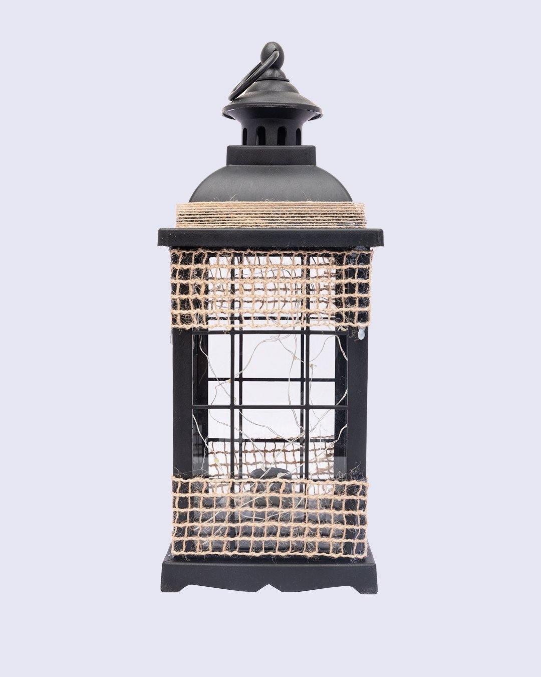 Lantern, Antique Design, Matt Black, Plastic - MARKET 99