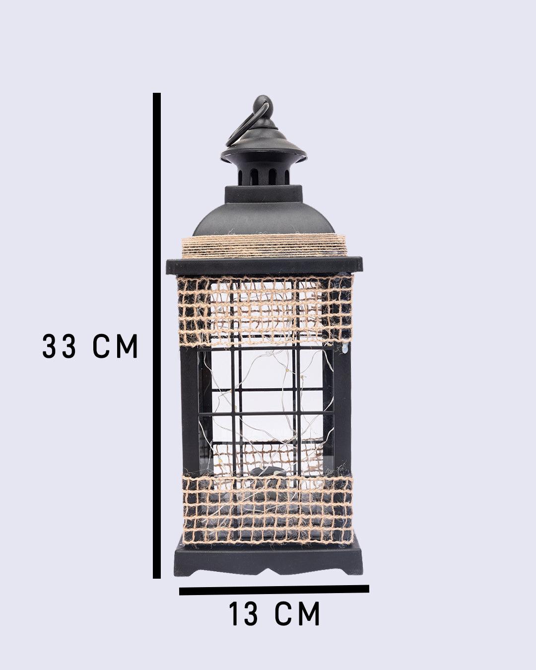 Lantern, Antique Design, Matt Black, Plastic - MARKET 99