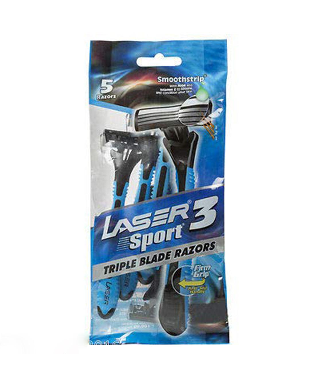 Laser Razor Sport 3 Triple Blade Razor For Men Pack Of 2 (10 Pcs) - MARKET 99