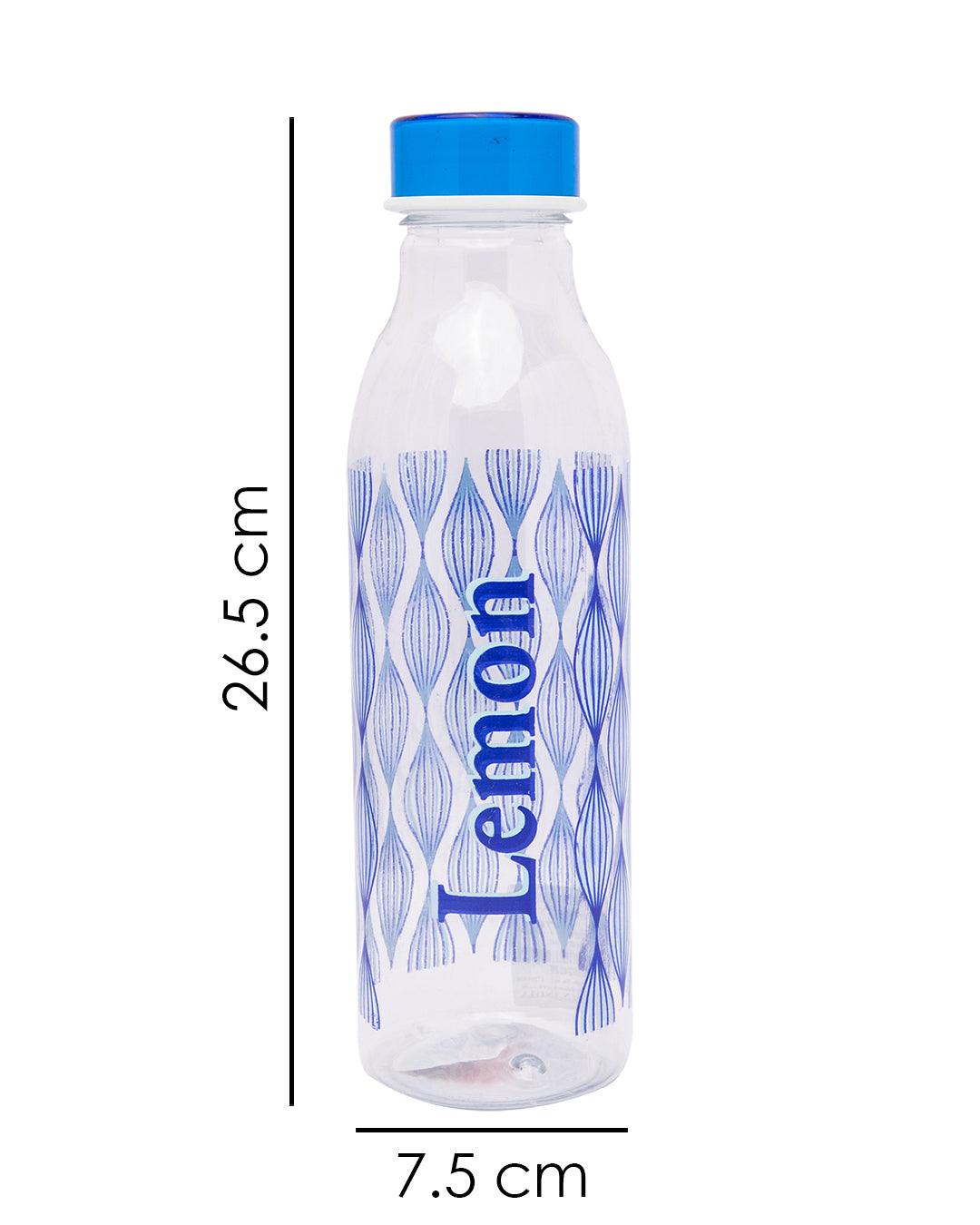 Lemon Bottles, Blue, Plastic, Set of 4, 1 Litre - MARKET 99