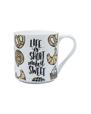 'LIFE is SHORT make it GOOD' graphic print Ceramic Milk, Tea & Coffee Mugs (Set Of 2, 340 mL) - MARKET 99