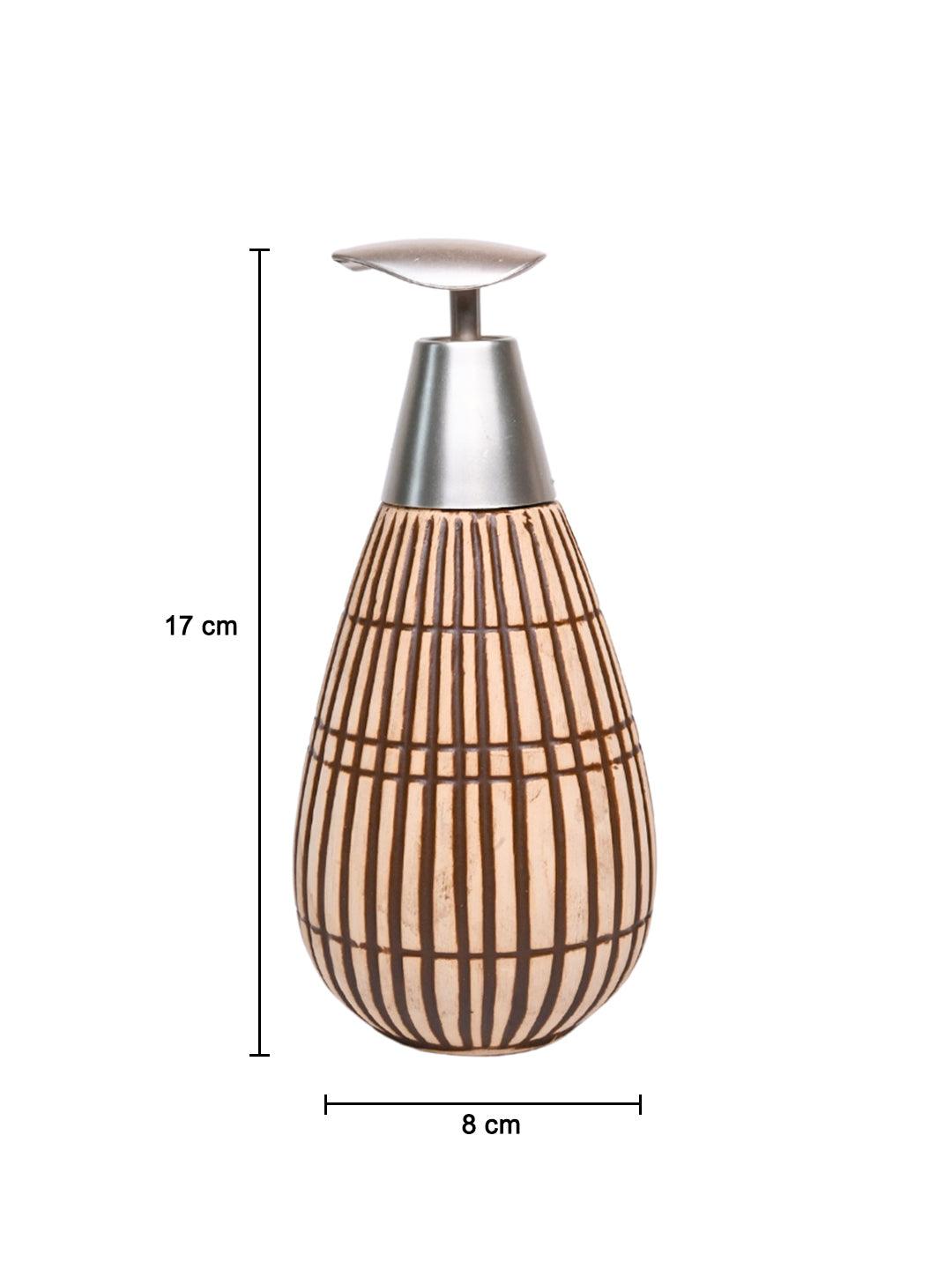 Light Brown Ceramic Pear Shape Soap Dispenser - 350mL - MARKET 99