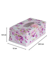 Light Pink Tissue Box Holder - Floral Design - MARKET 99