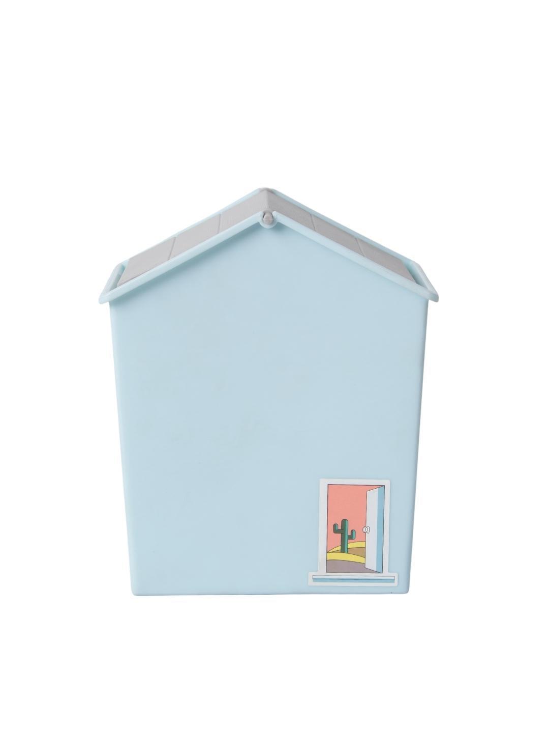 Lightblue Plastic Swing Dustbin - MARKET 99