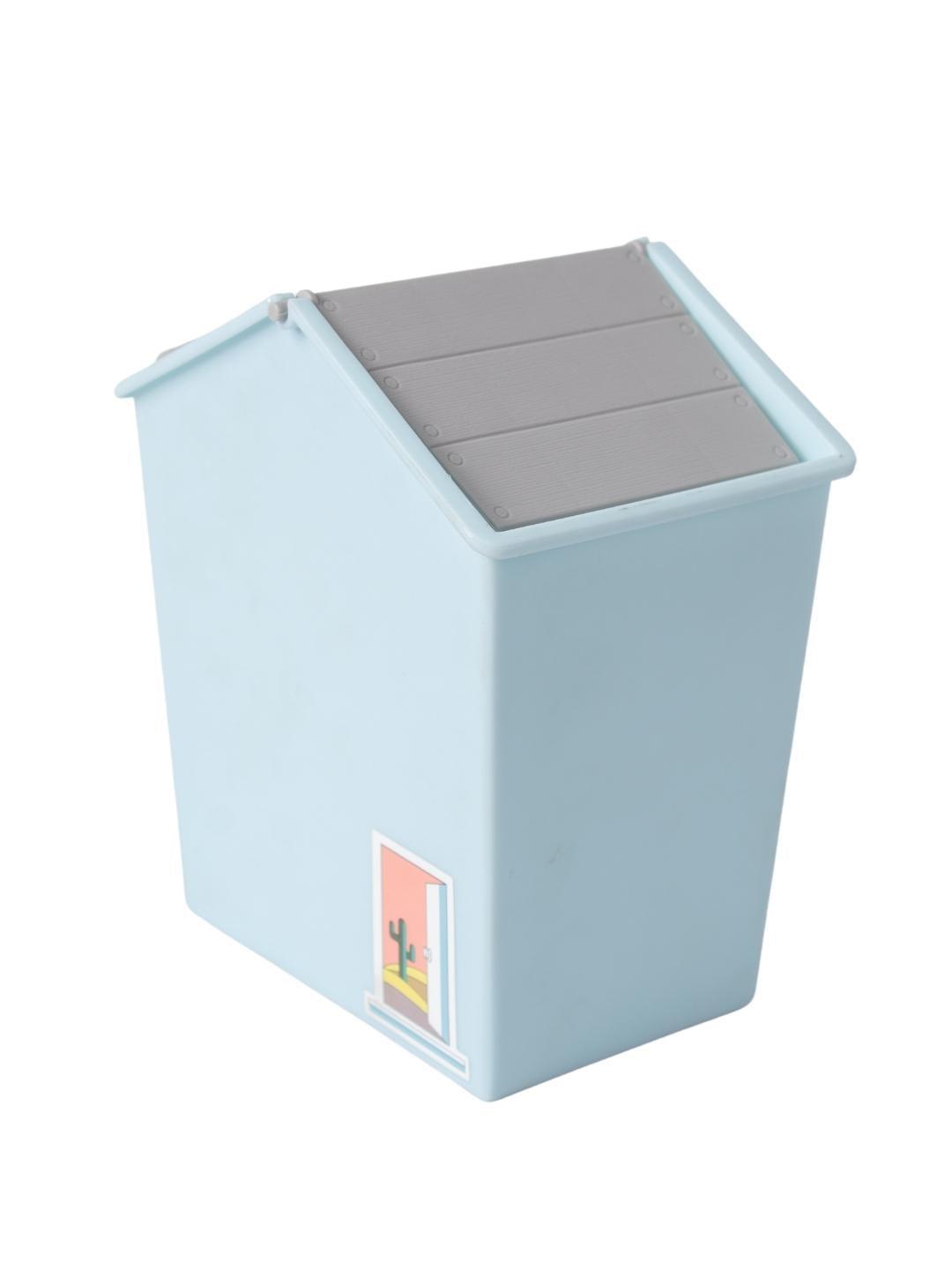 Lightblue Plastic Swing Dustbin - MARKET 99