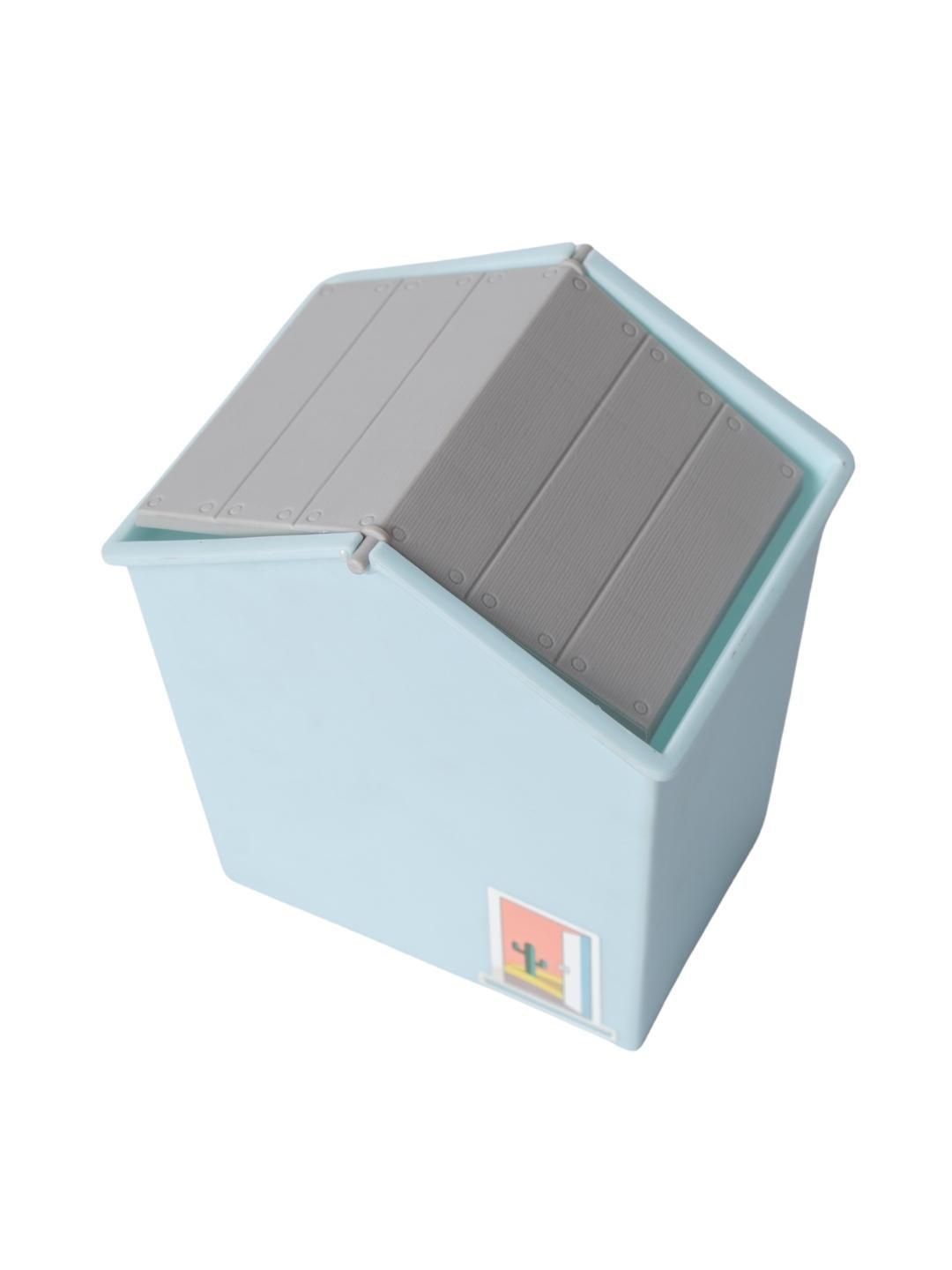 Lightblue Plastic Swing Dustbin - MARKET 99