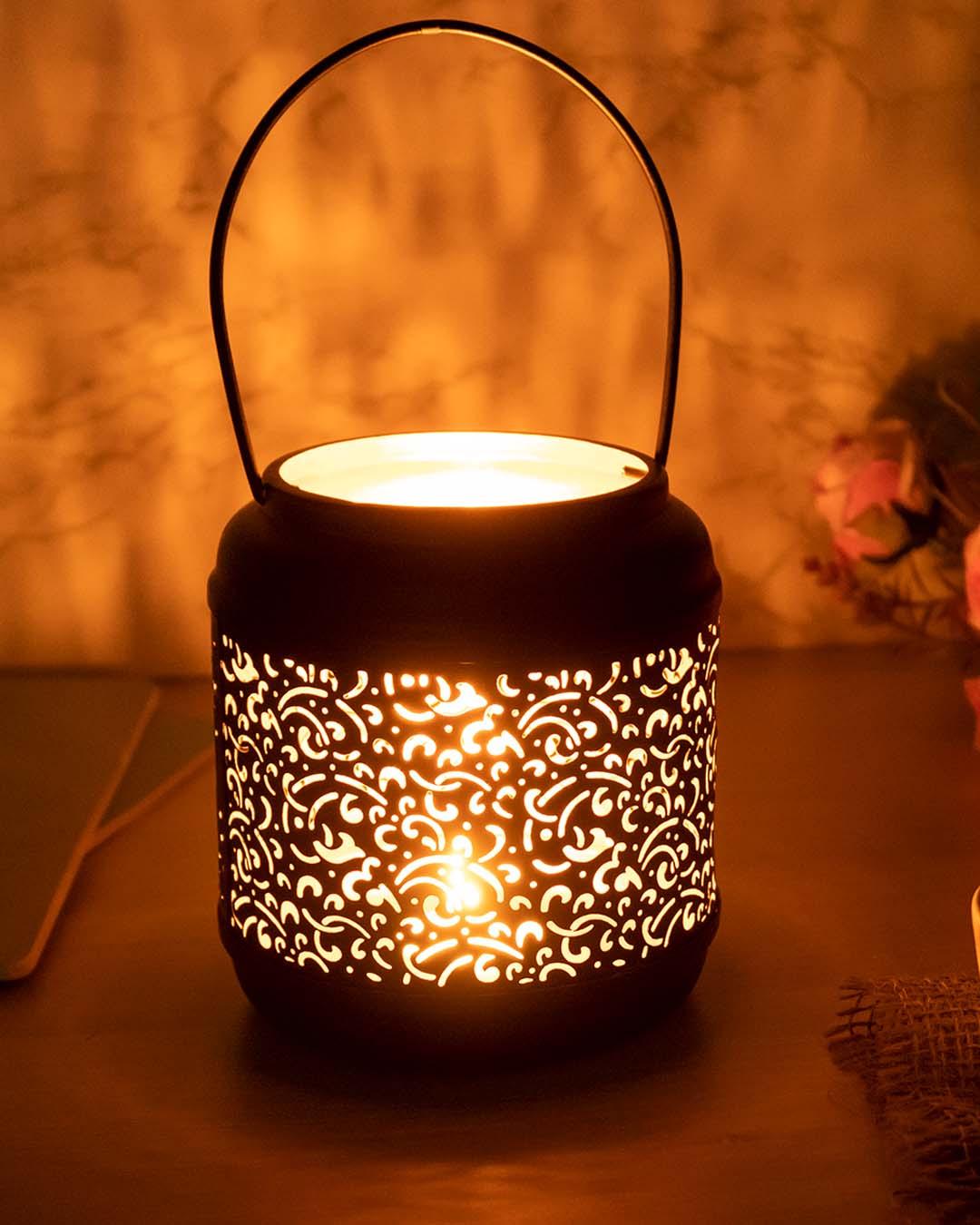 Lighting Hanging Candle Lantern Holder, Special Diwali Decoration, Black, Iron - MARKET 99