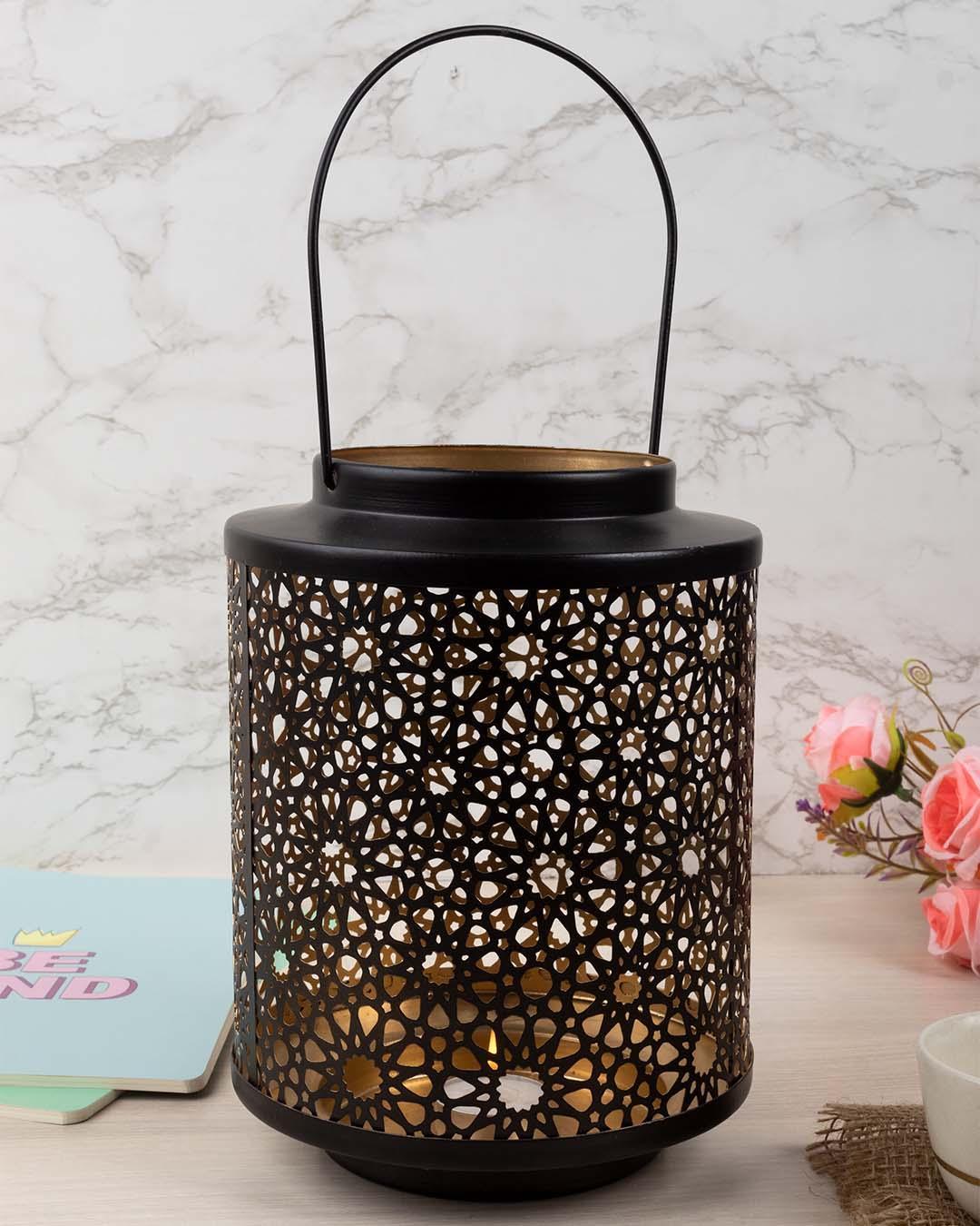 Lighting Home Decoration Hanging Candle Holder, Black, Iron