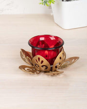 Lighting Lotus T-Light Holder, Diwali Lighting, Golden Colour, Iron - MARKET 99