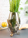 Lighting Lustre Vase with Leaf, Diwali Collection, Golden Colour, Iron - MARKET 99