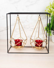 Lighting Nordic Hanging Votive Holder, Diwali Special, Black & Gold, Iron - MARKET 99