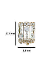 Lighting Silver Crystal Votive Candle Holder, T-Light Holder, Diwali Special, Golden Colour, Iron - MARKET 99