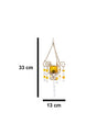Lighting Wall Hanging Candle T-Light Holder, Diwali Collection, Yellow, Iron - MARKET 99