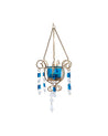 Lighting Wall Hanging Crystal T-Light Holder, Diwali Collection, Blue, Iron - MARKET 99