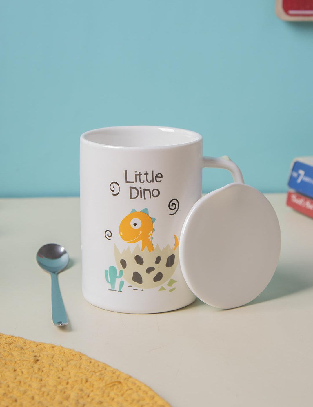 LITTLE DINO' Coffee Mug With Lid - Little Dragon, 400 Ml