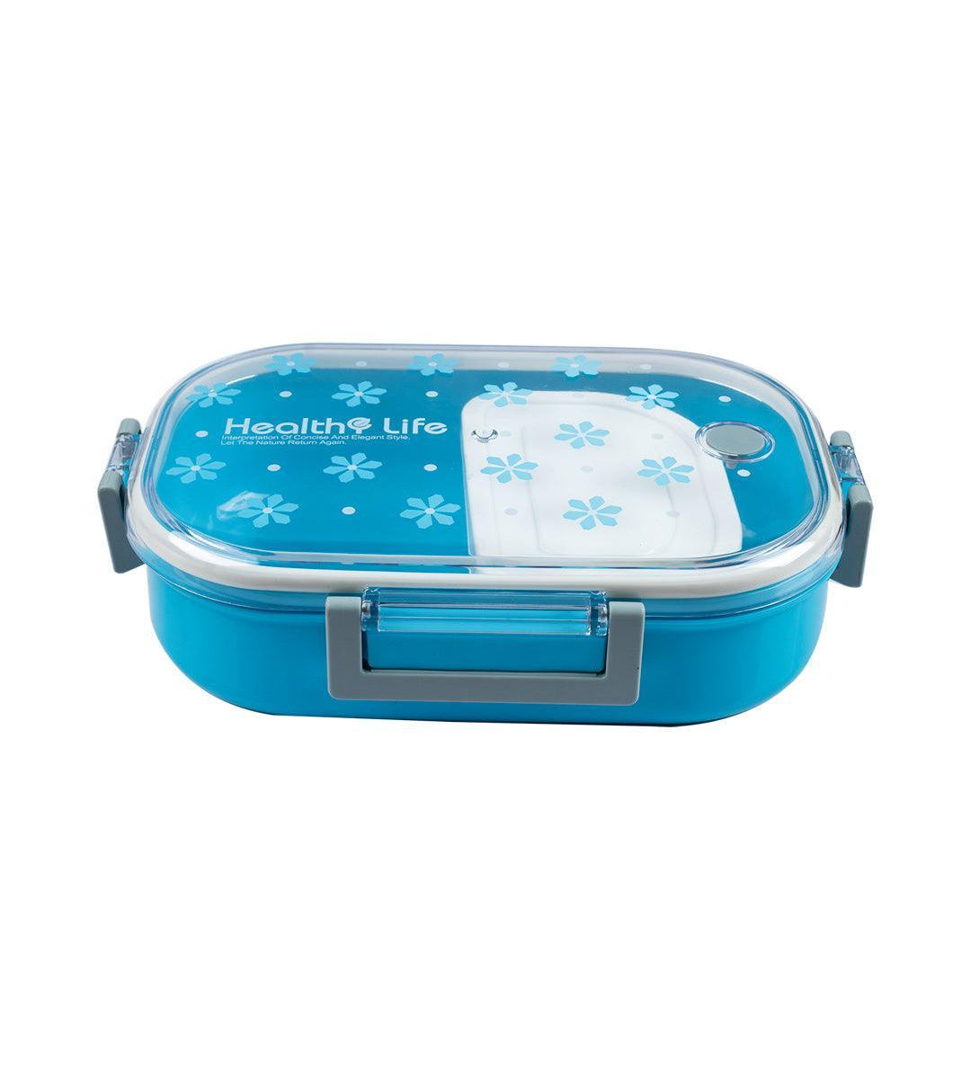 Lunch Box, Floral Print, Blue, Plastic - MARKET 99