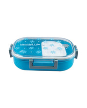 Lunch Box, Floral Print, Blue, Plastic - MARKET 99